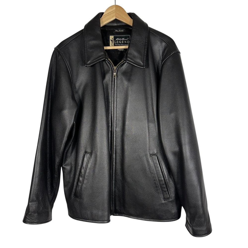 Eddie Bauer Women's XL Black Vintage Stine Legend Motorcycle Soft Leather Jacket